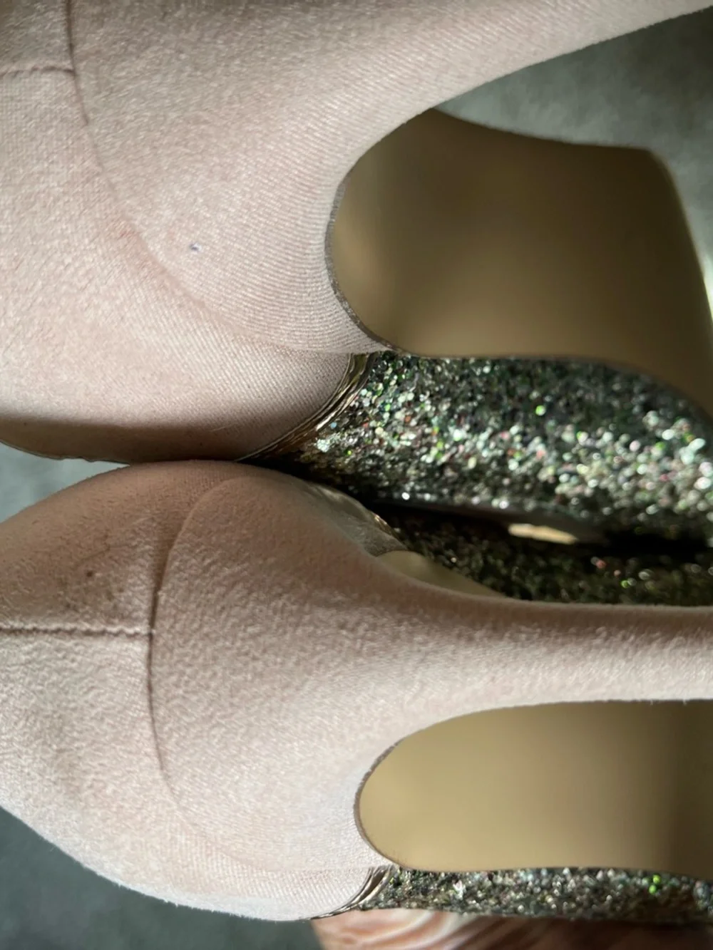 Journee Collection Pink and Gold Glitter Pointed Toe Flats - Picture 6 of 6